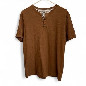 Banana Republic Chestnut Short Sleeve retro Henley size L